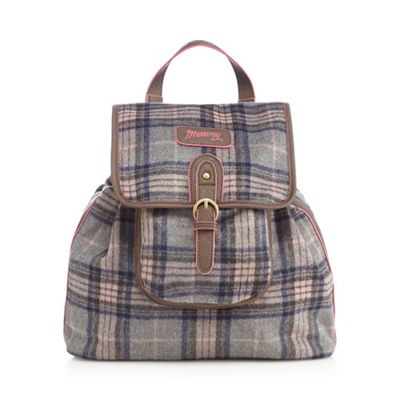 Dark brown checked backpack